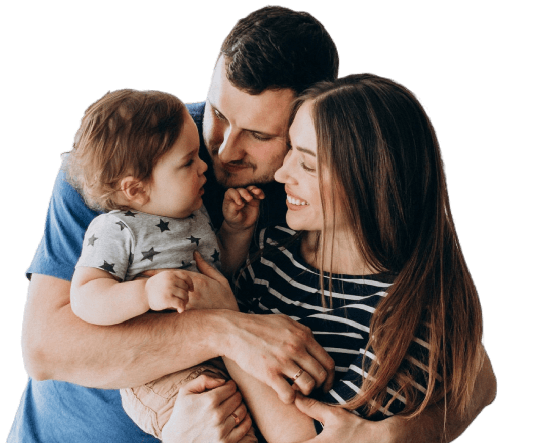 Young family with their little son